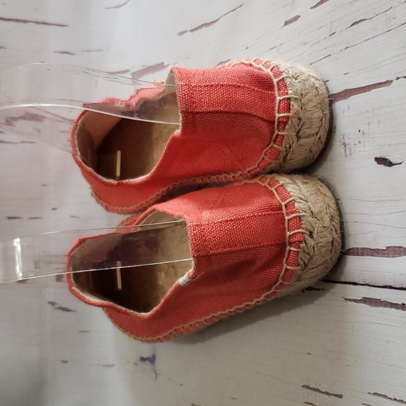 Saludos coral canvas espadrilles flats loafers platforms women's shoes size 8 - Picture 5 of 7